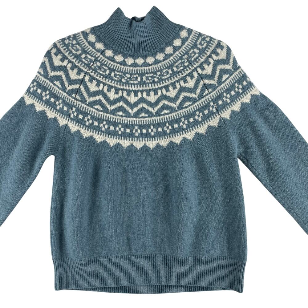 Boden Blue Marion WMNS RWS Certified Merino Wool Sweater SZ M Fair Isle - Picture 2 of 12